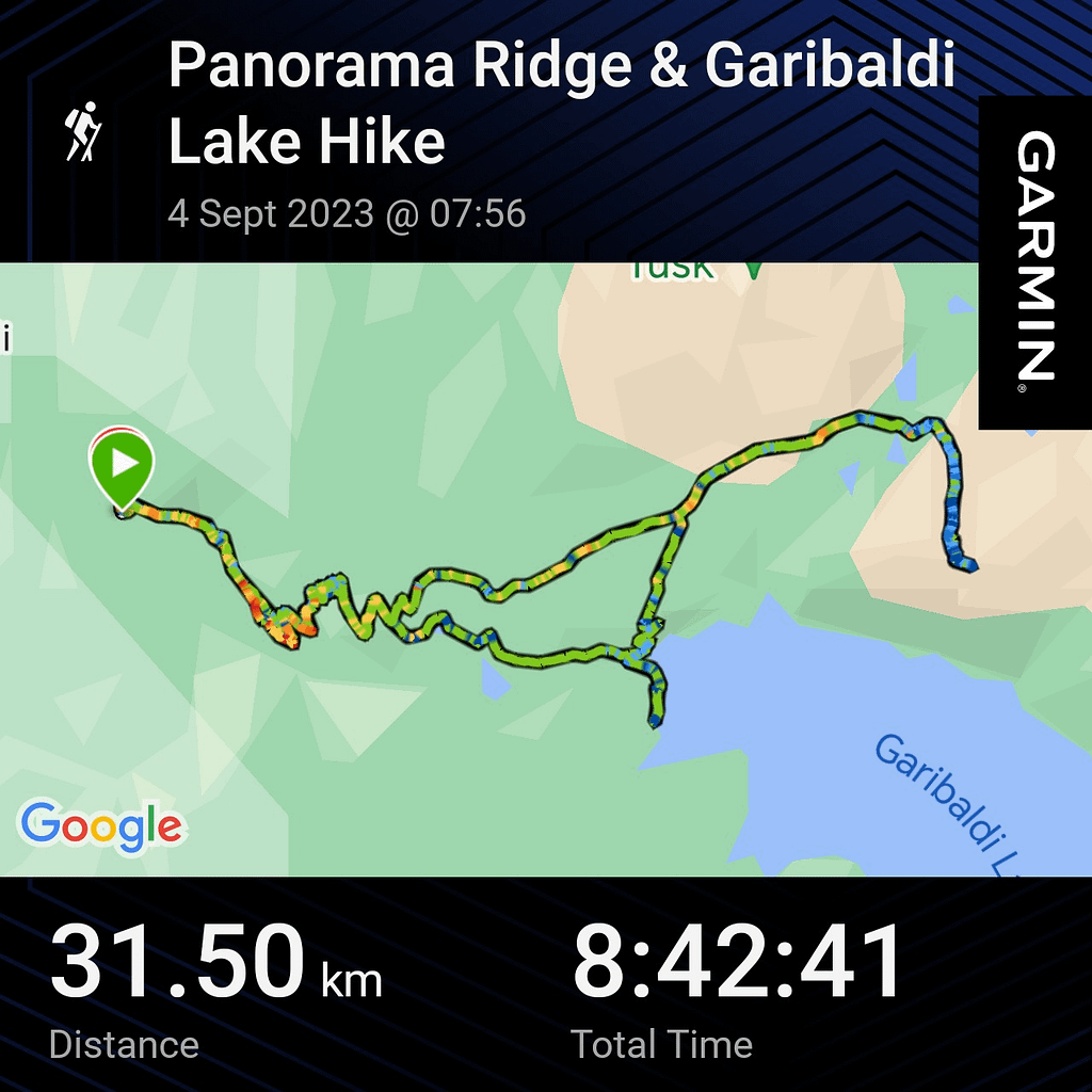 Panorama Ridge Garmin Stats