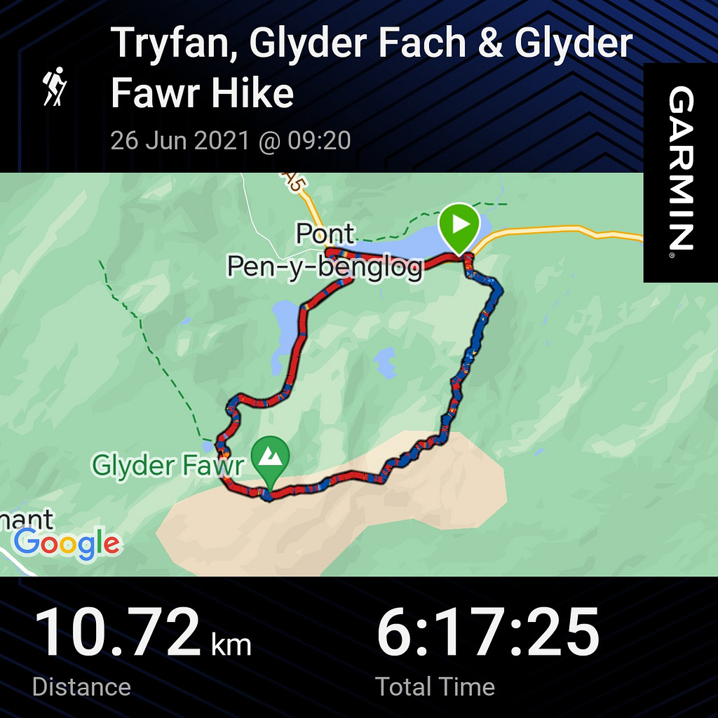 Garmin Tryfan and Gylders Hike