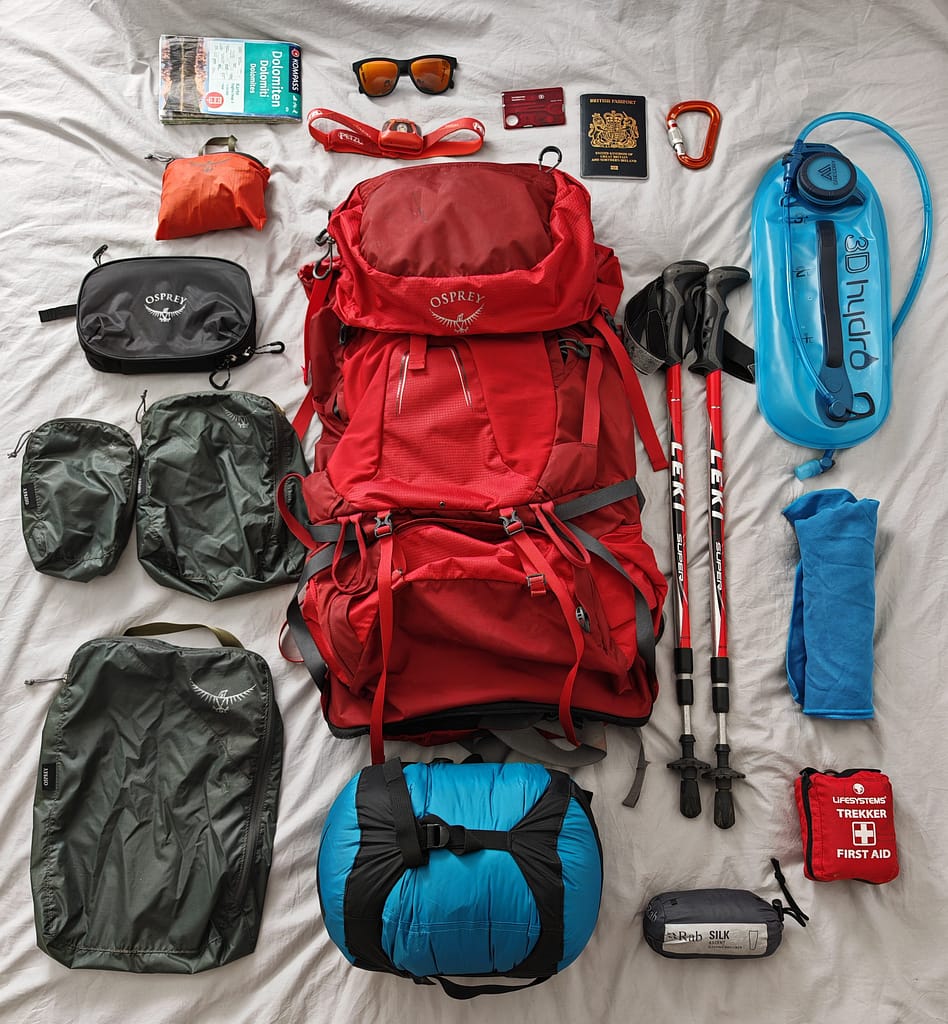 Osprey Atmos AG 50- Trekking Kit List